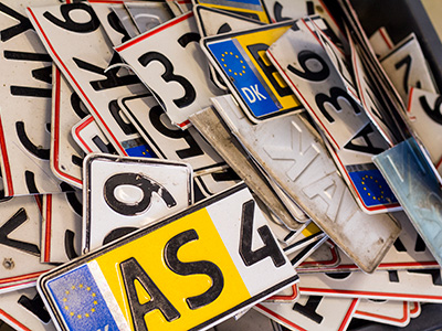 Afmonterede nummerplader til afmelding